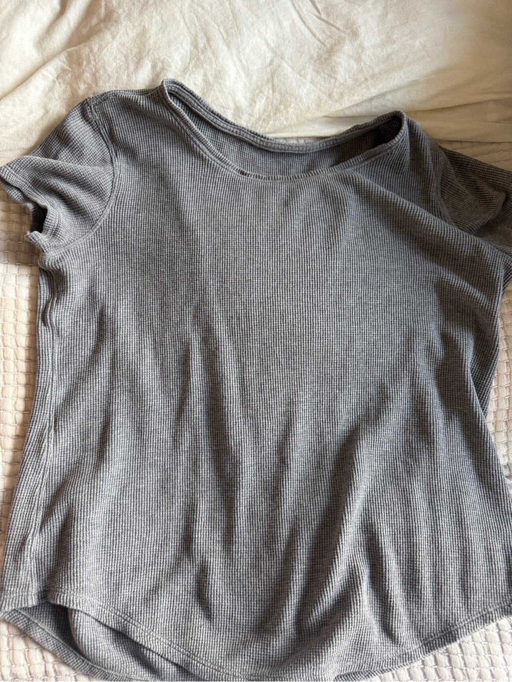 Lululemon Gray Waffle Short-Sleeve Top - Women's